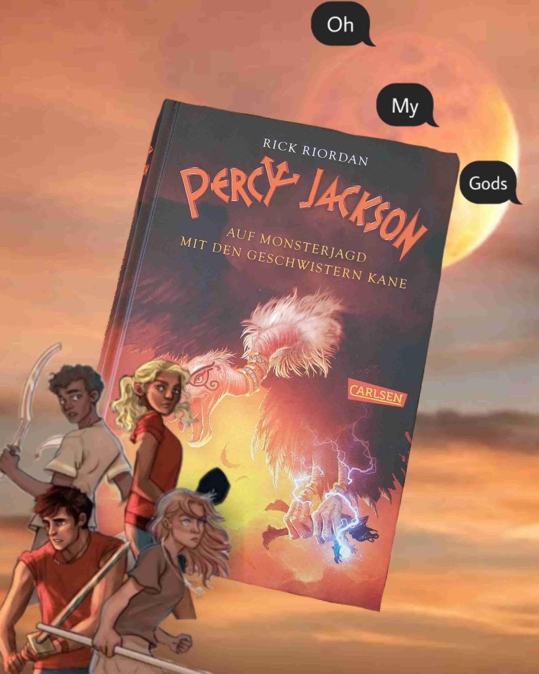 Cross-Over von Percy Jackson und den Kane-Chroniken.
Drei Kurzgeschichten mit viel Spannung und Humor