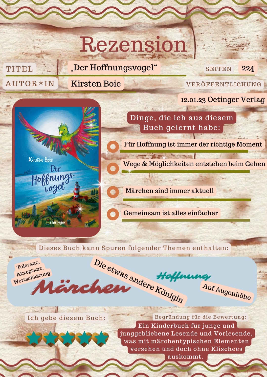 Eine märchenhafte Geschichte in der mit Klischees gebrochen und am Ende dennoch alles gut wird.
