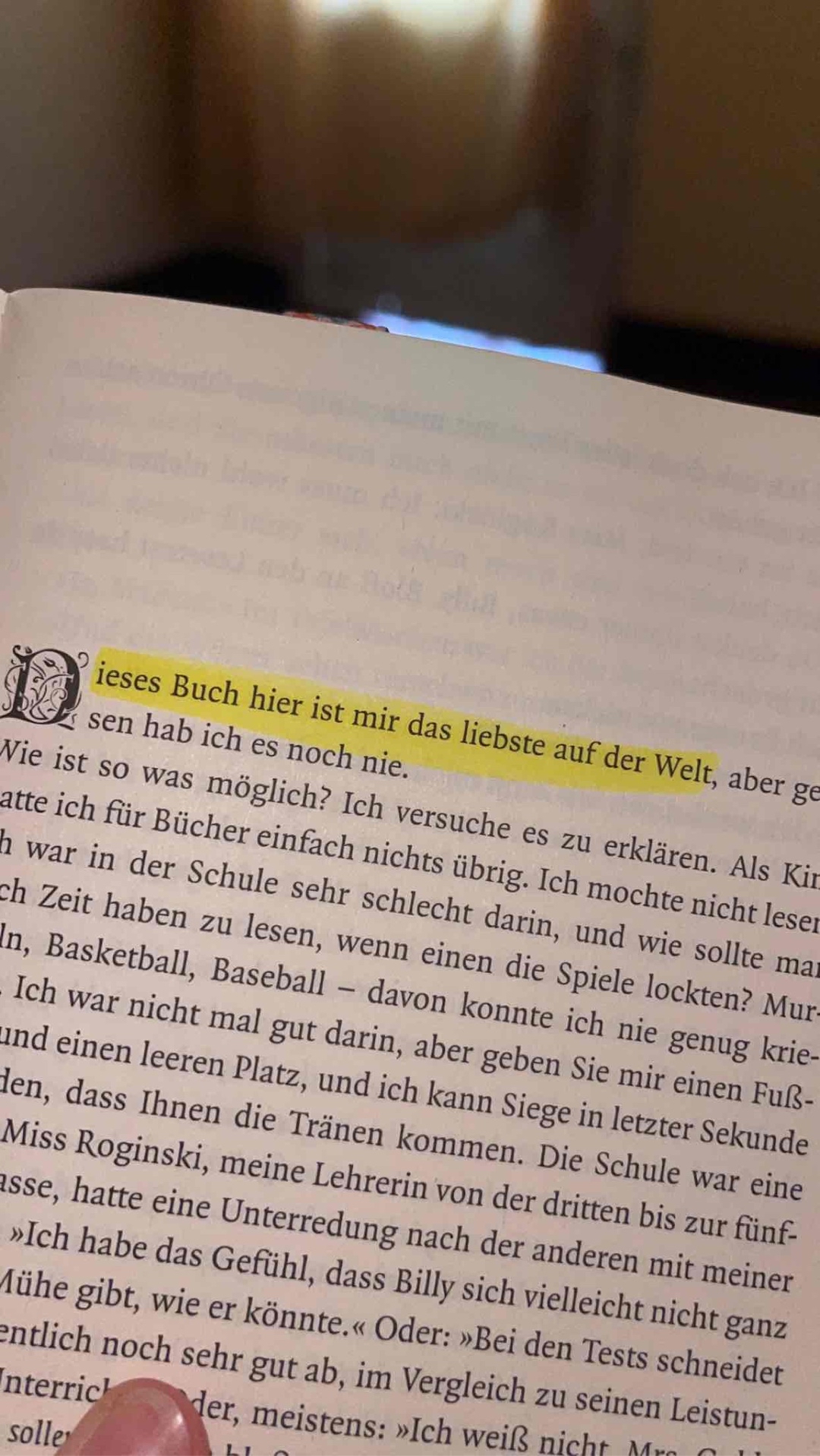 „Dieses Buch ist mir das liebste auf der Welt,…“