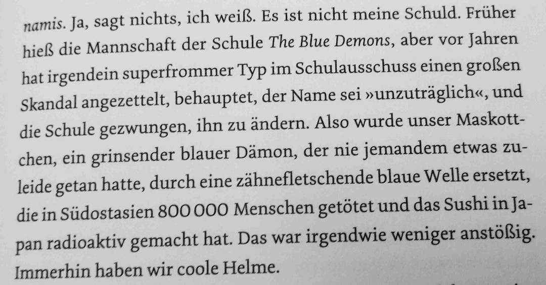 Neal Shusterman enttäuscht nie!
Das Buch lädt zum nachdenken ein. Außerdem hat mir gefallen, wie die Schriftart sich bei jeder neuen Welt verändert hat. 