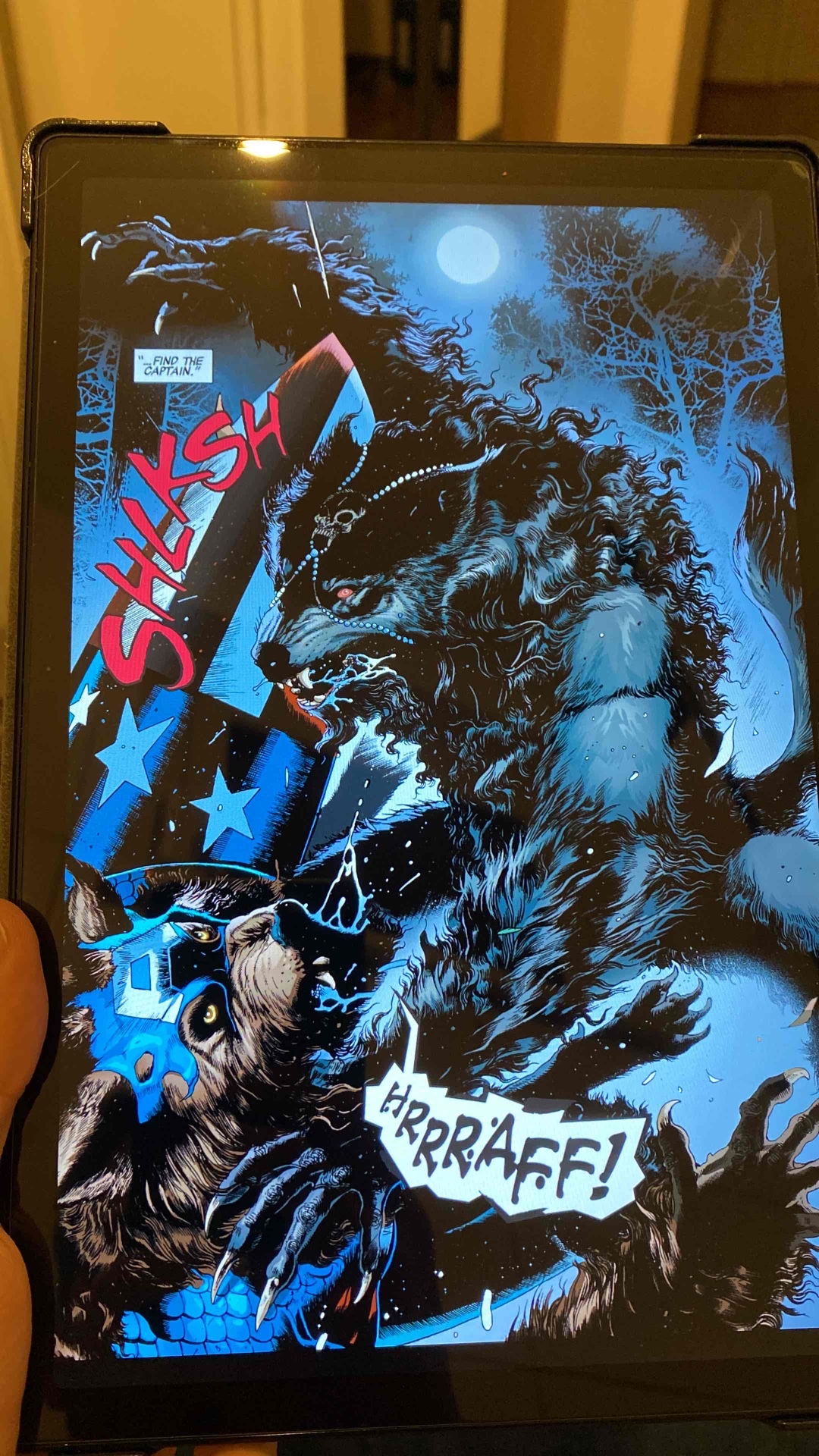 Capwolf & the Howling Commandos macht auch in Heft 4 eine sehr gute Figur und allgemein hat mir die Miniserie außergewöhnlich gut gefallen. Für eine unkanonische Miniserie wird hier viel richtig gemacht und sie passt perfekt zum aktuell eher düsteren Kurs der Marvel Comics. Auch optisch sehr ansprechend und mit einem kleinen Türchen für ein mögliches Sequel kann ich allen Marvel Fans empfehlen hier reinzuschauen. 😁