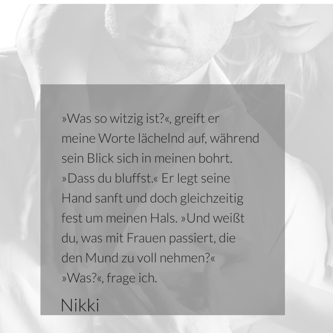 »Hat dir denn niemand gesagt, dass man nicht mit dem Feuer spielt, wenn man Angst hat, sich zu verbrennen?«
———-