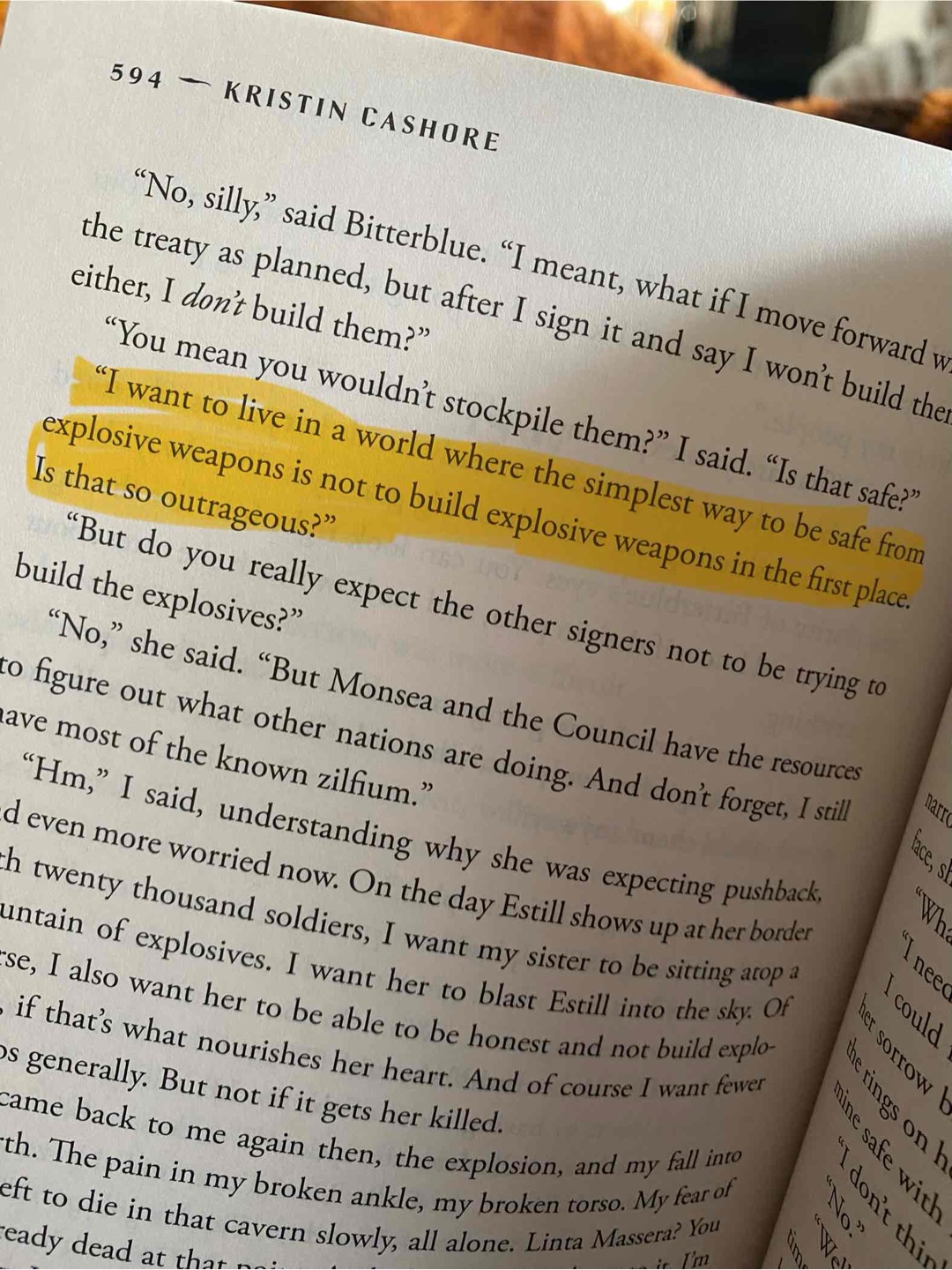 This is my favourite statement of the book and one I highly agree with. Queen Bitterblue is such a smart and loving person.
I loved this book! It was a surprise to me that Seasparrow even existed and I was so thrilled to read it. Hava is such a complex character and I love how she evolved throughout the book. My favourite parts are the ones where she is talking to all of the foxes, their conversations are hilarious and you feel the love. Definitely will re-read the Graceling series and cannot recommend it enough.