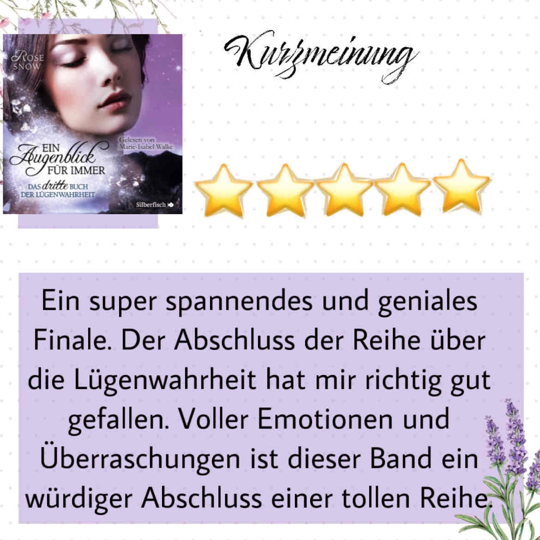 Ein super spannendes und geniales Finale. Der Abschluss der Reihe über die Lügenwahrheit hat mir richtig gut gefallen. Voller Emotionen und Überraschungen ist dieser Band ein würdiger Abschluss einer tollen Reihe.