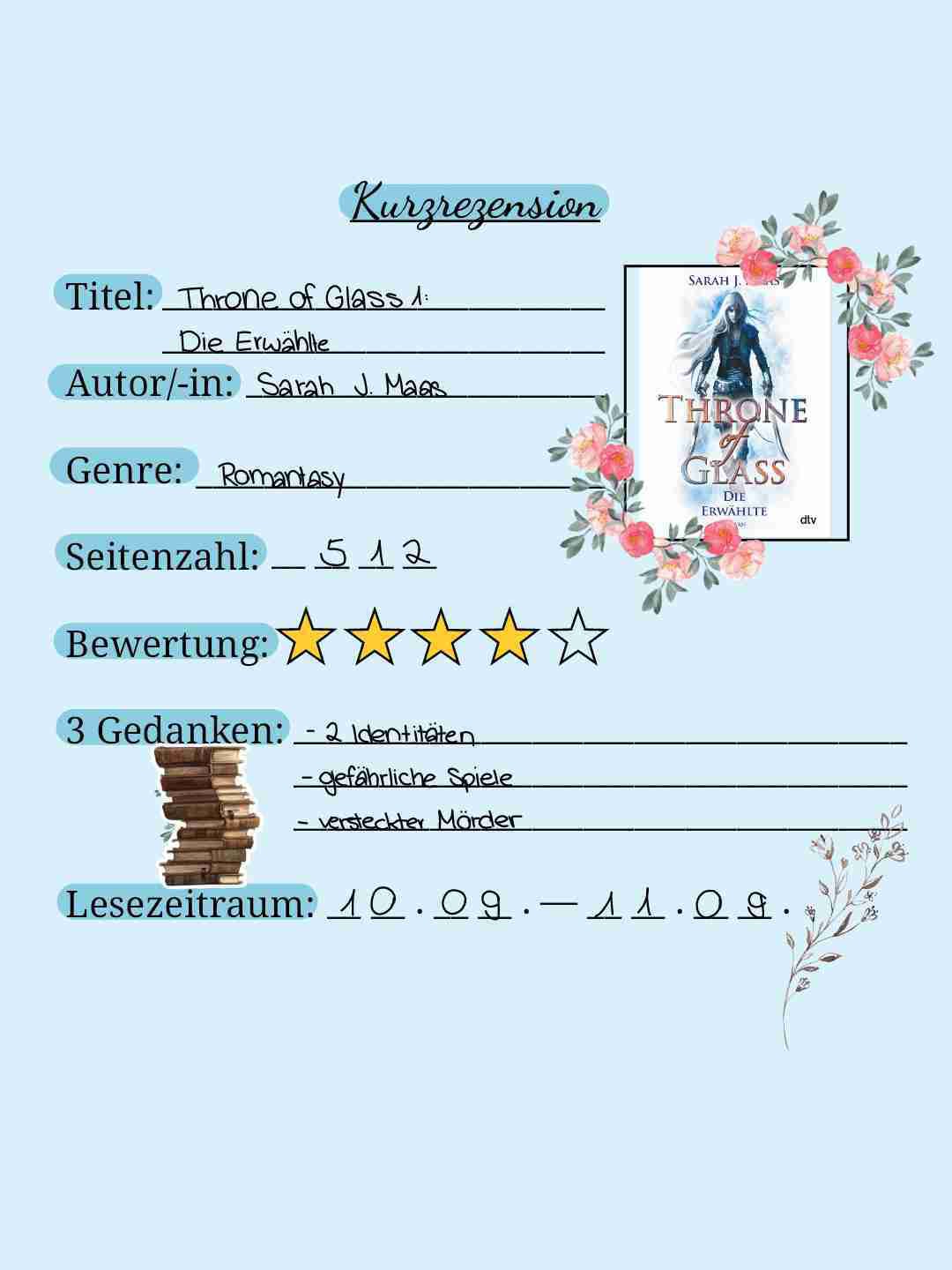 Ich habe das Buch fast innerhalb eines Tages verschlungen, und obwohl ich anfangs nicht so konzentriert war (was teilweise auf einen möglichen Abbruch hindeutet), hat es mir gegen Ende hin richtig gut gefallen.