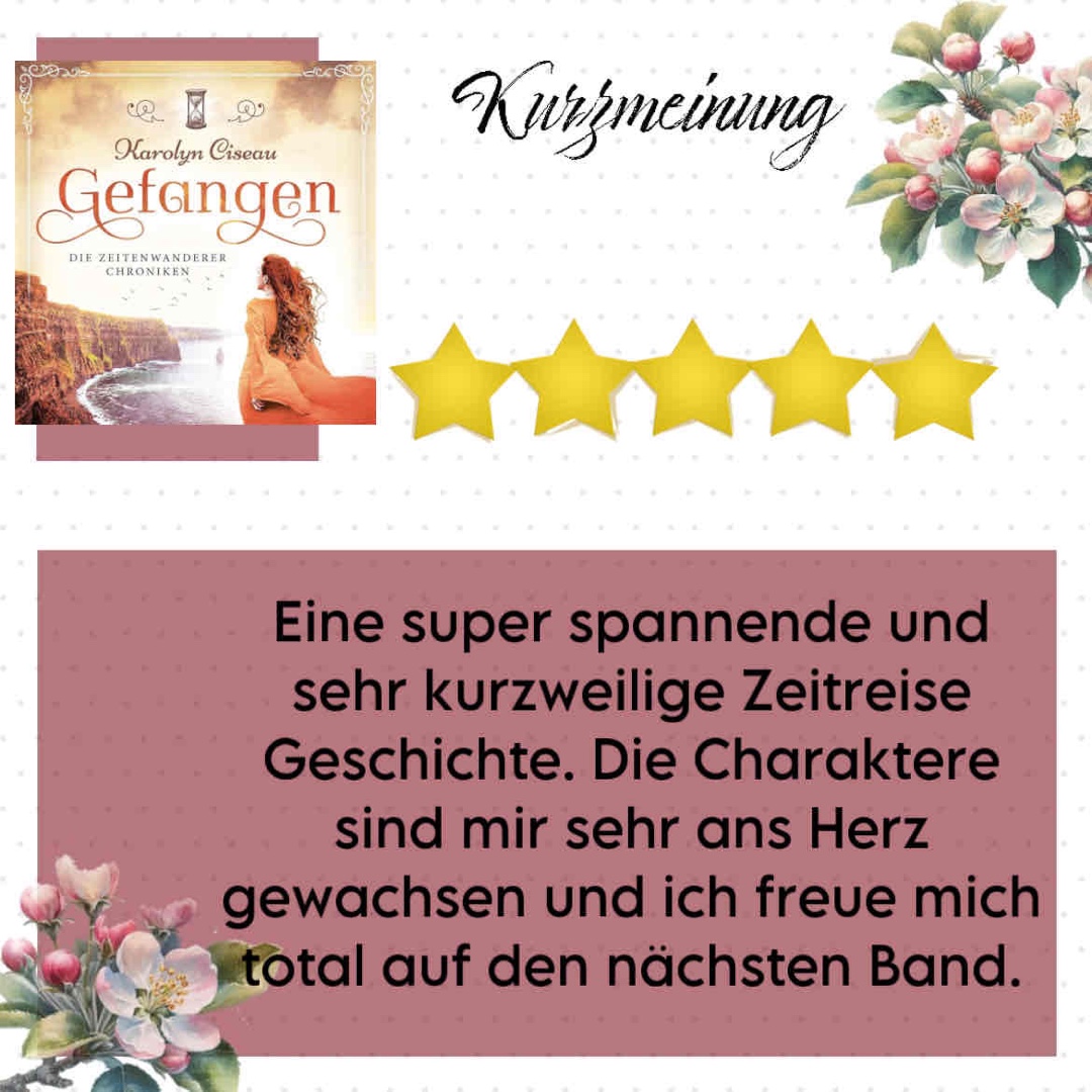 Eine super spannende und sehr kurzweilige Zeitreise Geschichte. Die Charaktere sind mir sehr ans Herz gewachsen und ich freue mich total auf den nächsten Band.