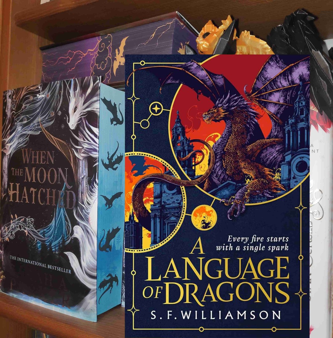 I have the feeling the author invented a whole new genre: Dark Draconian Academia with alt!history vibe.
And so it has blown me away with all the details and worldbuilding. It's Bletchley Park, but it's also pink dragons. Honestly, there is no good way to describe this book.