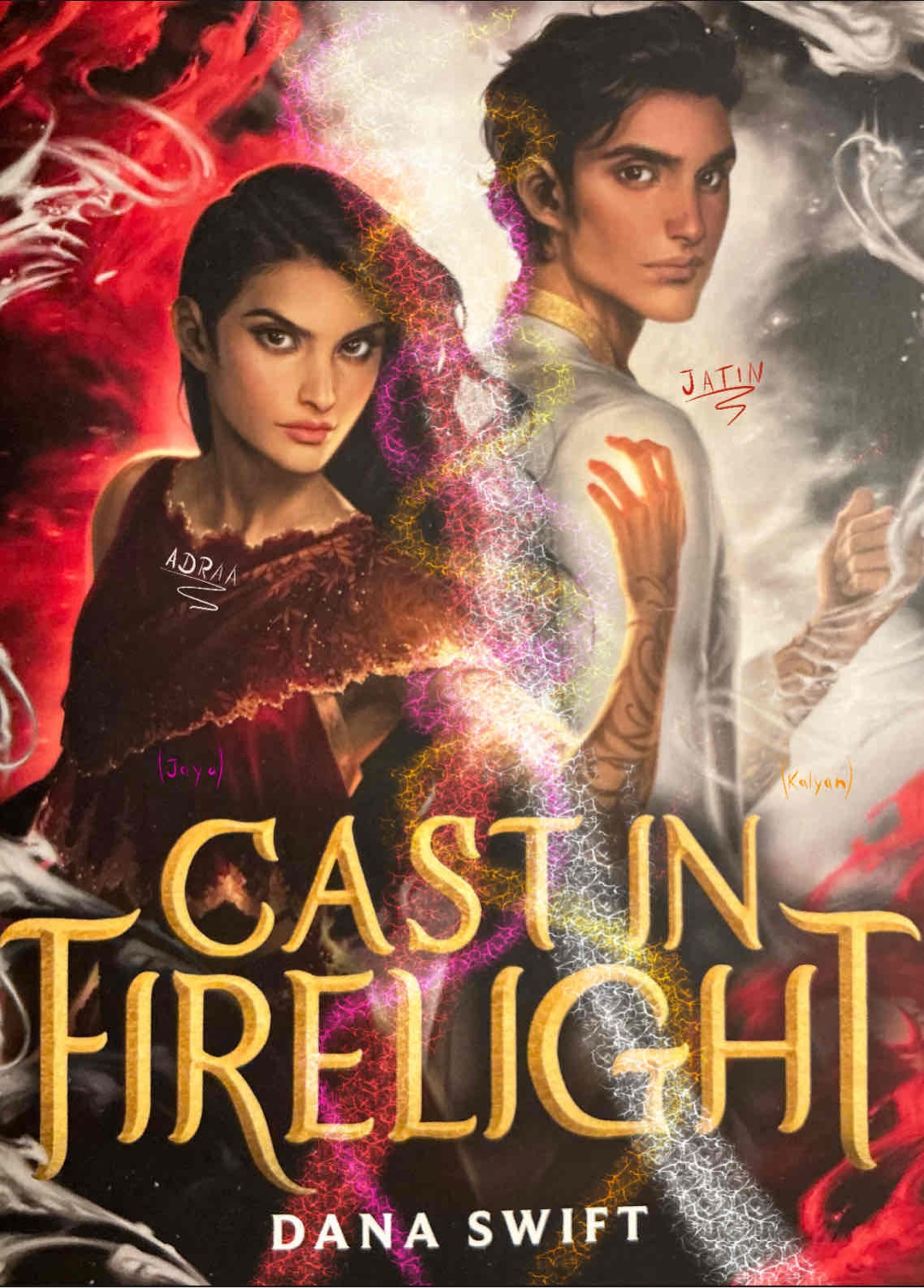 My world is cast in firelight.