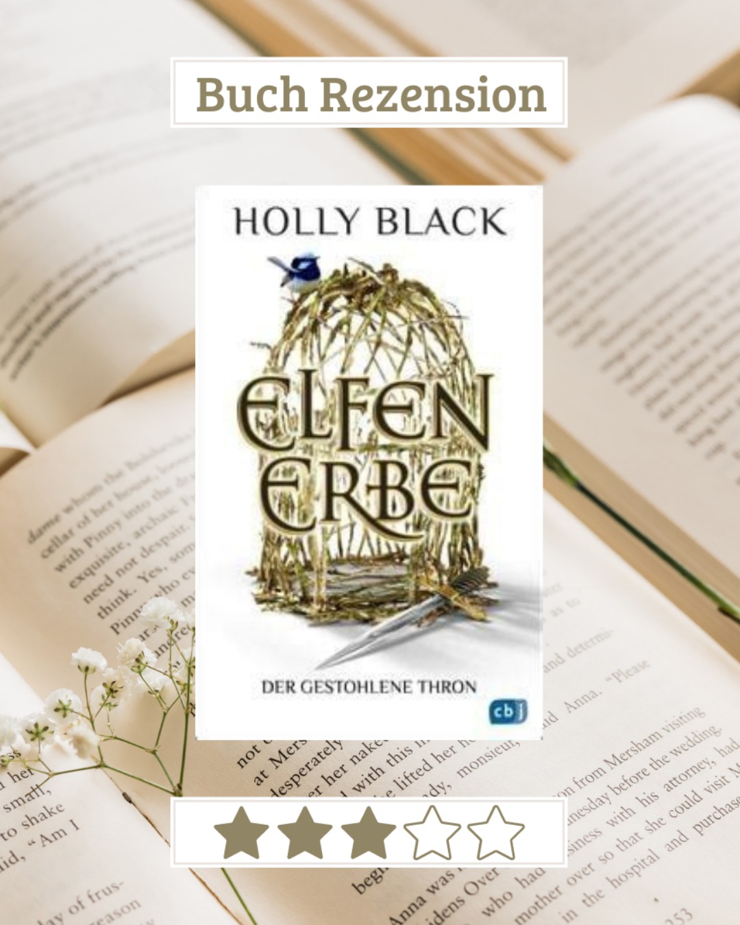 Elfen Erbe - Der Gestohlen Thron
"Der Gestohlen Thron" ist das erste Buch von Holly Black in der neuen Reihe Elfen Erbe. Es umfasst 426 Seiten und spielt in der Welt der Elfen Kronen Reihe. Es handelt von Oak und Suren, ein Prinz und eine Prinzessin aus unterschiedlichen Königreichen. Suren ist eine Verstoßene und lebt in der Menschwelt, bis Oak sie aufsucht um sie zu überzeugen, ihn auf seiner Reise zu begleiten. Die Geschichte ist durchdringt durch die Frage von Freundschaft, Verrat, Vertrauensbruch und Geheimniskrämerei.