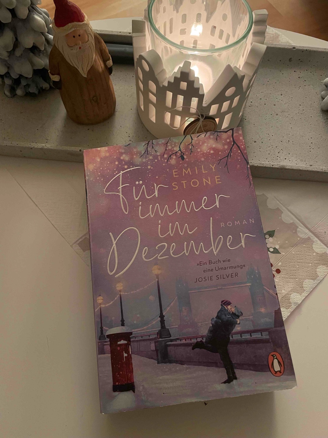 Ich fand den Anfang richtig schön. Der Mittelteil war für mich zu langatmig. Das Ende habe ich dennoch nicht so kommen sehen. Für immer im Dezember ist eine nette Wohlfühl-Story für zwischendurch aber für mich leider nichts besonderes. 