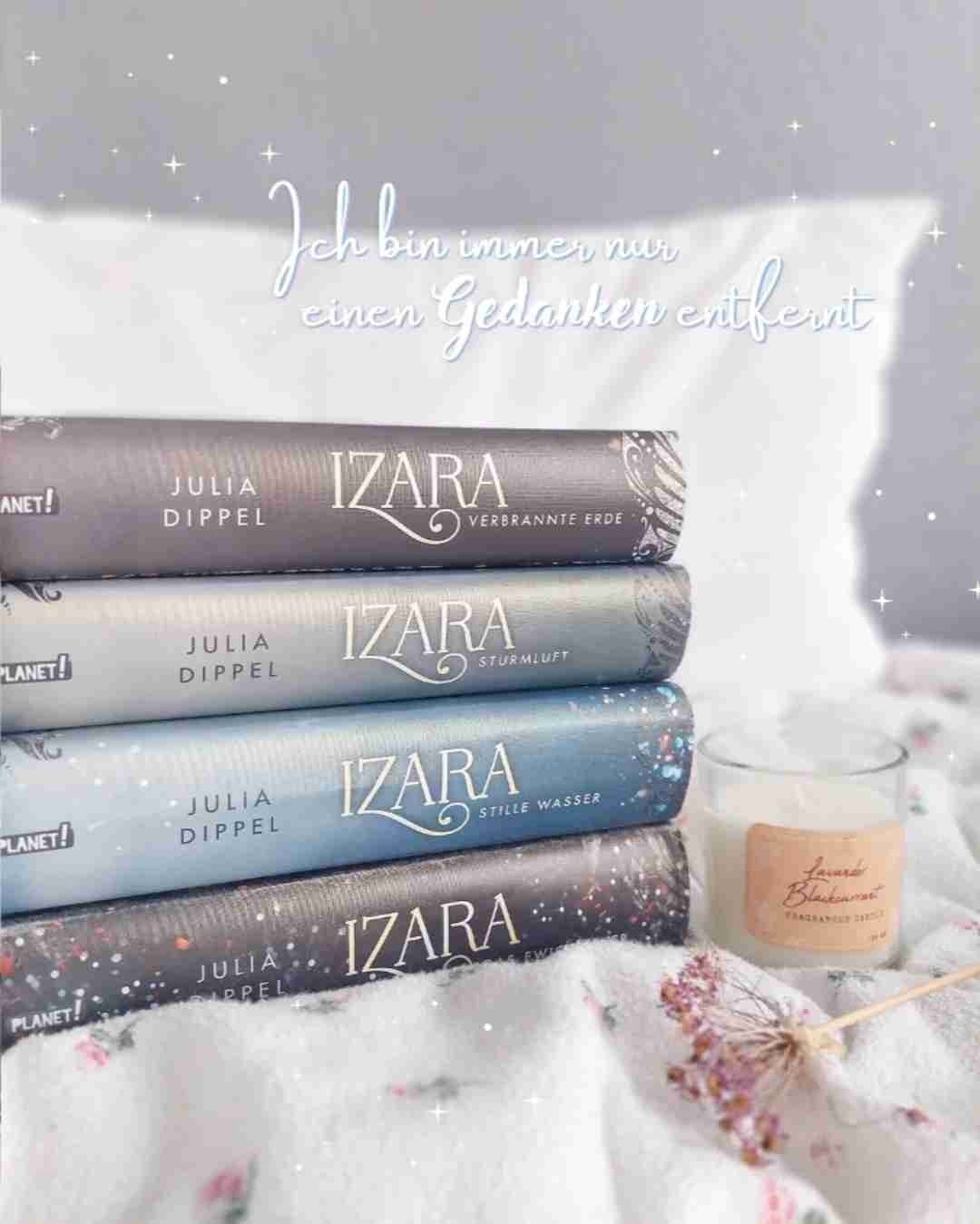 Wenn ich Izara mit nur ein paar Worten beschreiben dürfte, dann wären es wohl diese hier: ohne Izara würde ich nicht so viel lesen ❤️🩹
Und wen ich das Buch und dessen Inhalt beschreiben würde, würde ich wohl schreiben, dass es das Romantasybuch ist, was ich nur jedem ans Herz legen, da es das absolut Beste ist, was ich je gelesen habe.
5+/5 ☆ Sternen | Lieblingsbuch fürs Leben