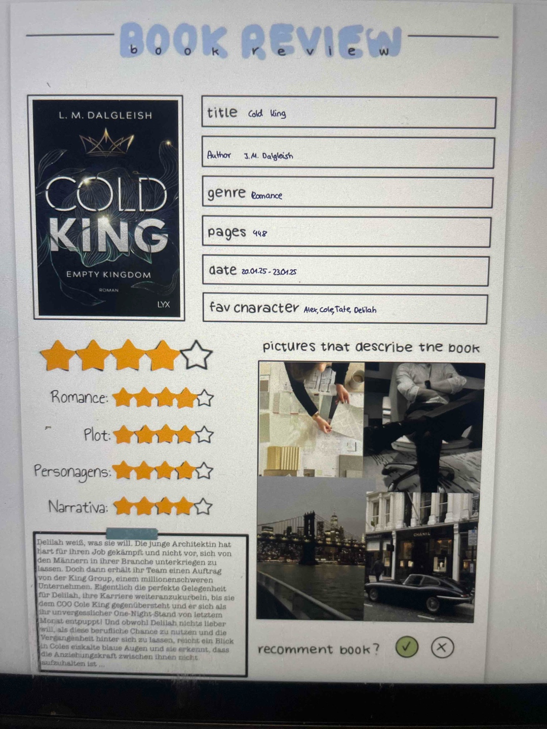 Intensive Liebesgeschichte, aber ein wenig langweilig zwischendurch🗽✨📖