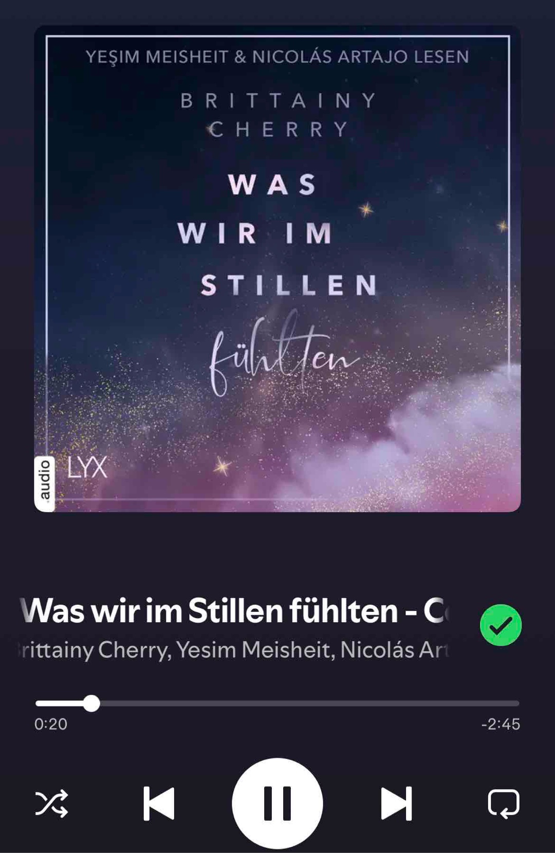 Mein erstes Buch von Brittainy Cherry. Und ich liebe es.
Eine wirklich schöne Geschichte über 2 Menschen, die verletzt wurden und wie sie damit umgehen und ihre Wunden gegenseitig heilen.
Bin schon sehr gespannt auf Teil 2, der bald herauskommt.