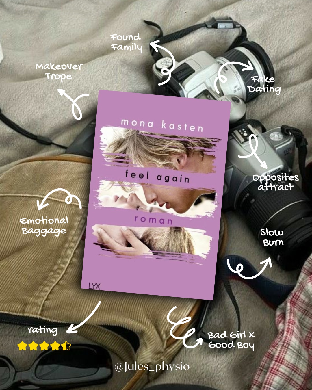 Feel Again von Mona Kasten hat mich absolut begeistert – besonders, weil Fake Dating eines meiner liebsten Tropes ist. Die Dynamik zwischen Sawyer und Isaac ist großartig umgesetzt. Ihre Gegensätze machen die Geschichte umso spannender, und das langsame Annähern der beiden sorgt für viele emotionale und mitreißende Momente. Mona Kasten schafft es einmal mehr, eine fesselnde Liebesgeschichte zu erzählen, die einen nicht mehr loslässt. Ich konnte das Buch kaum aus der Hand legen!
