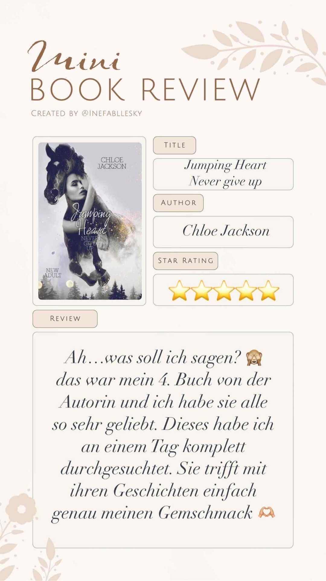 Ah ich kann nur sagen die Autorin ist die beste 🙈