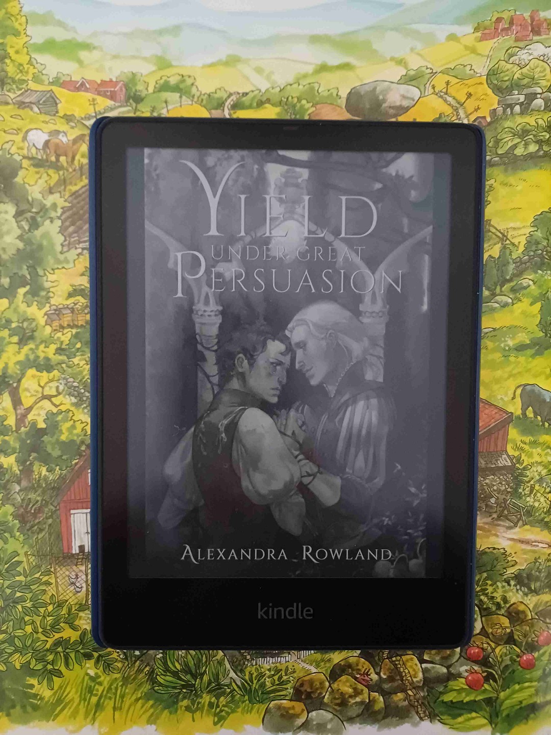 Spicy und cozy Romantasy. Tam ist ein grummeliger Kerl auf Selbsfindungsreise, Lyford hat die Geduld eines Engels. Die beiden schlafen seit einem Jahrzehnt miteinander, Tam hegt aber einen Groll und sieht nicht, dass Lyford ihn liebt. Tolle Dynamik!
Das Setting ist auch wunderschön: ein grünes Fantasy-Dörfchen mit schrulligen Bewohnis, die ihre Nasen ein bisschen zu sehr in die Angelegenheiten anderer stecken. Wirklich cute.