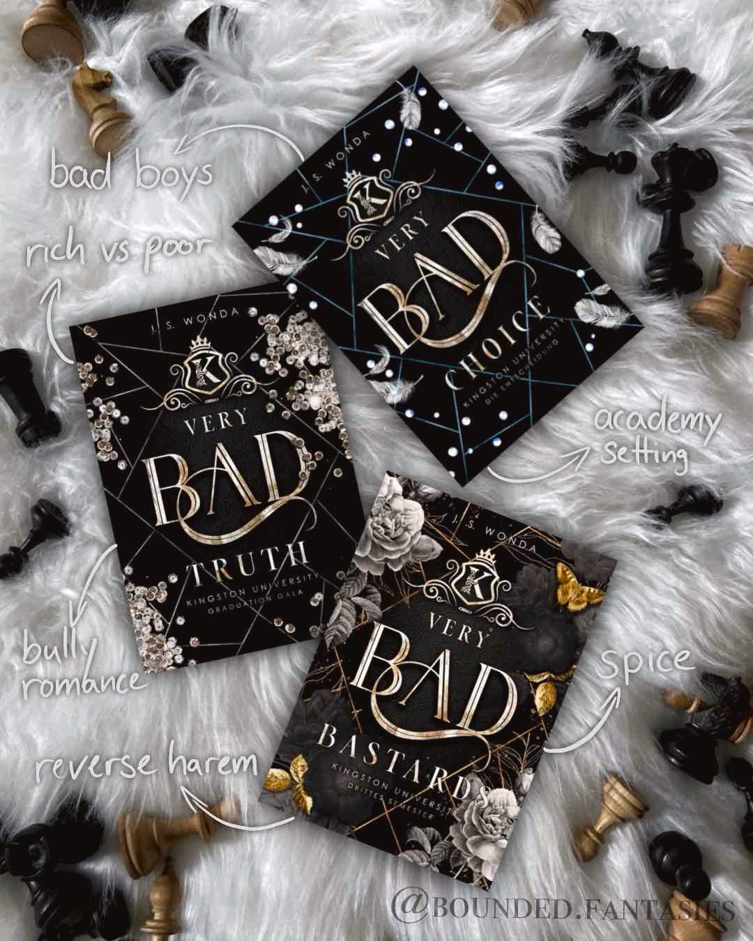 📖✨ Rezension
Very Bad Choice | Very Bad Truth | Very Bad Bastards – J.S. Wonda ✨📖