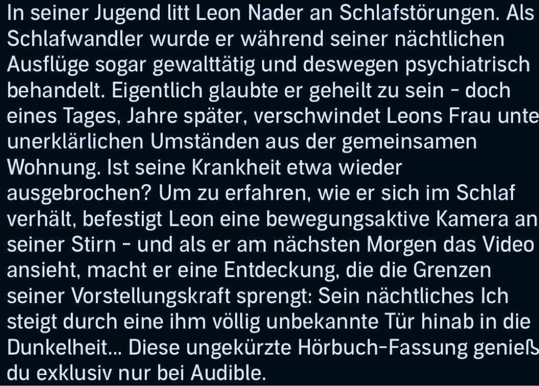 Was für ein Ritt. Zwischendurch hat es mich etwas verloren und ich bin mir auch nicht sicher über die medizinischen Hintergründe, aber das Ende hat mich mal wieder sprachlos zurückgelassen.