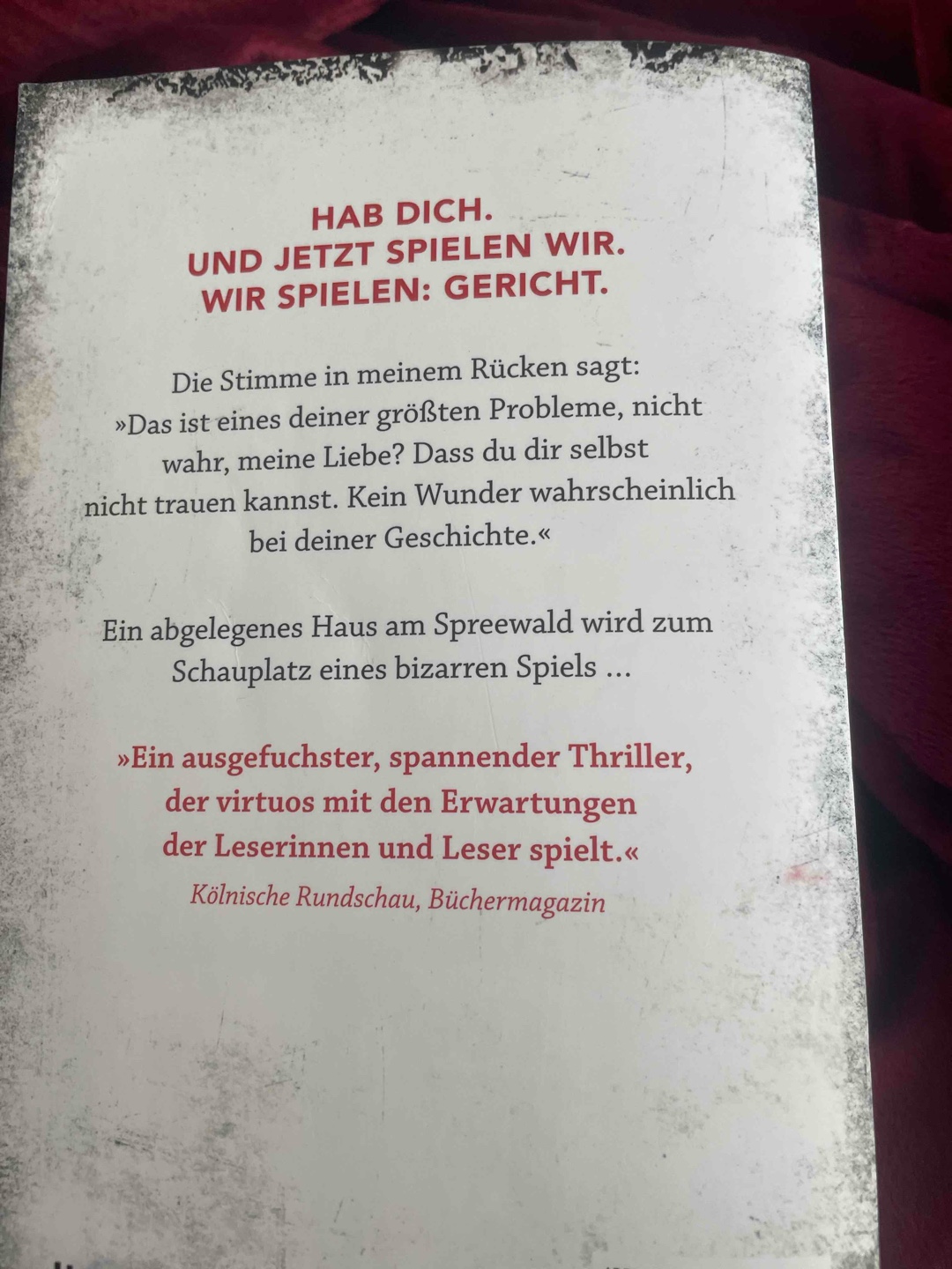Ich haBll viel erwartet und wurde nicht enttäuscht. Ein sehr unvorhersehbarer Thriller ohne die ganz klassischen Elemente. Eine tolle Autorin, von der ich gerne mehr lese.