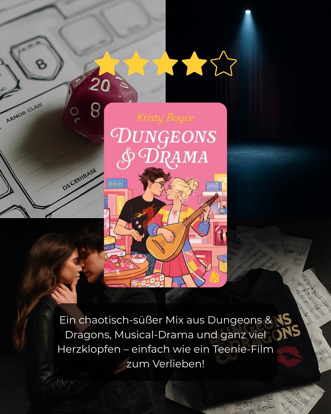 Ich hab gekichert wie eine 16-Jährige
Dungeon & Drama liest sich wie ein klassischer Teenie-Film und mein Gott, hat das Spaß gemacht!