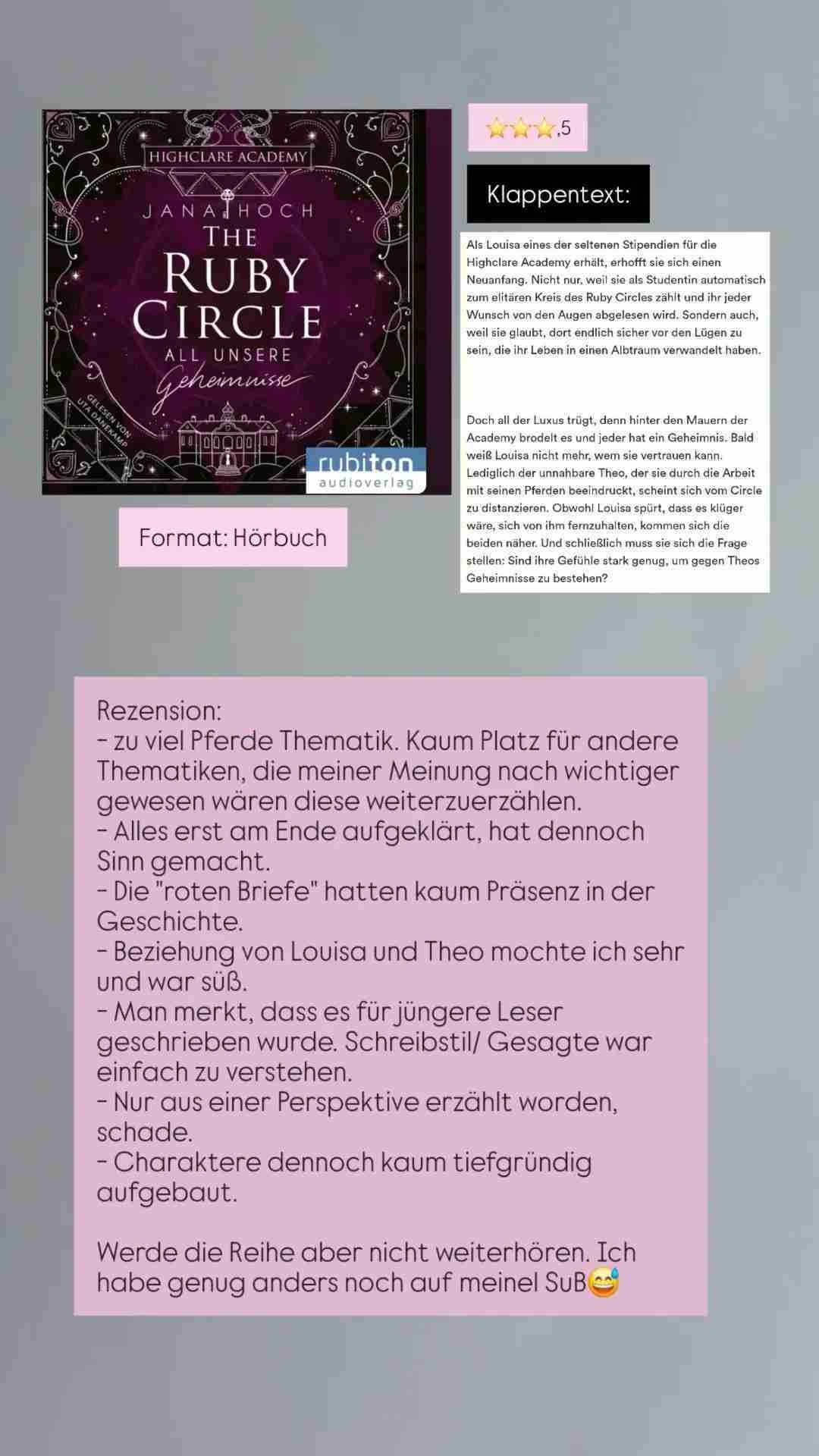 • zu flach von den Charakteren • für jüngere Leser geeignet • Buch trops: Dark Academia, Forbidden Love/Romance, Academic Rivals