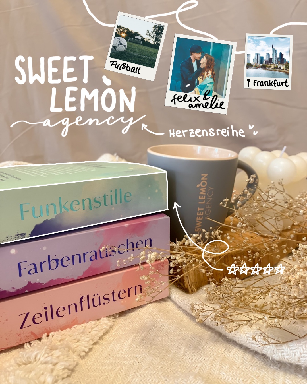"Funkenstille" und die "Sweet-Lemon-Agency"-Reihe sind Herzensbücher - die perfekte Mischung aus Humor, Tiefgründigkeit, kribbeln im Bauch und Lola-Liebe.  