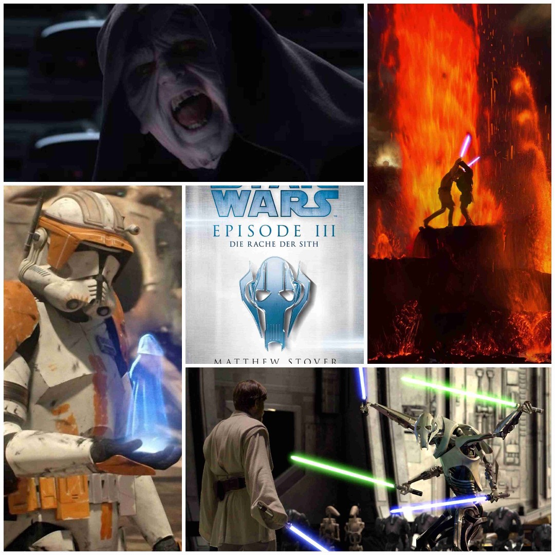 Besser als der Film?
Der Roman zu Episode 3 basiert wie gewohnt auf dem Drehbuch von George Lucas. Deutlich seitenreicher als die vorherigen, sticht dieser Roman mit einer enormen Ergänzung zum Filmmaterial heraus. Bekannte Szenen sind detaillierter, Dialoge deutlich länger. Wirkt Anakins Verhalten im Film teils abrupt, nimmt sich der Roman Zeit um die Gründe für sein Handeln und die manipulative Art Palpatins auszuarbeiten.
Gepaart mit ungezeigten Szenen ist dies die perfekte Geschichte über den tragischen Fall von Anakin und der Republik. Vom Jedi zum Sith. Von der Demokratie zur Diktatur.