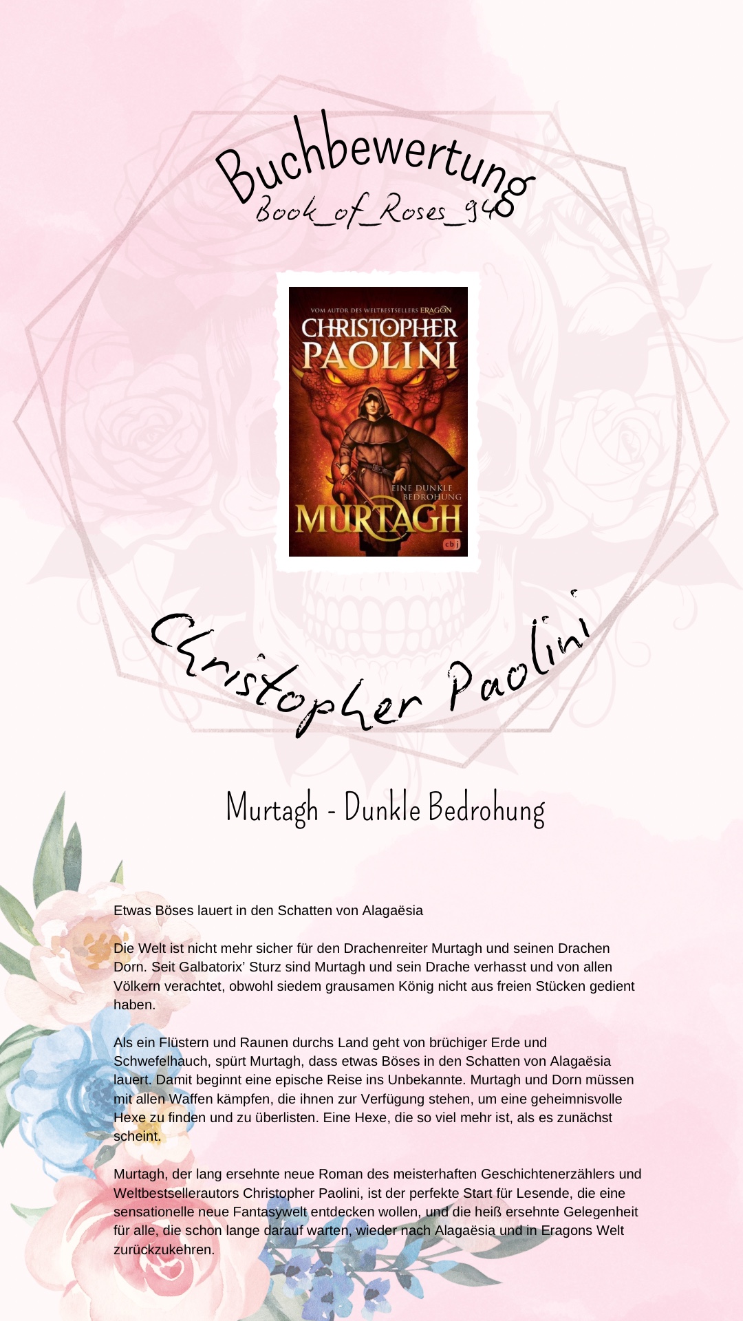 🗡️ Kurzmeinung:
„Murtagh“ ist ein stilles, dunkles Abenteuer – eine Reise in die Schatten der eigenen Seele. Paolini liefert eine tiefgehende, atmosphärisch dichte Geschichte über Reue, Macht und Selbstfindung. Ein Muss für alle, die Fantasy mit emotionaler Tiefe lieben. 🌑🐉 