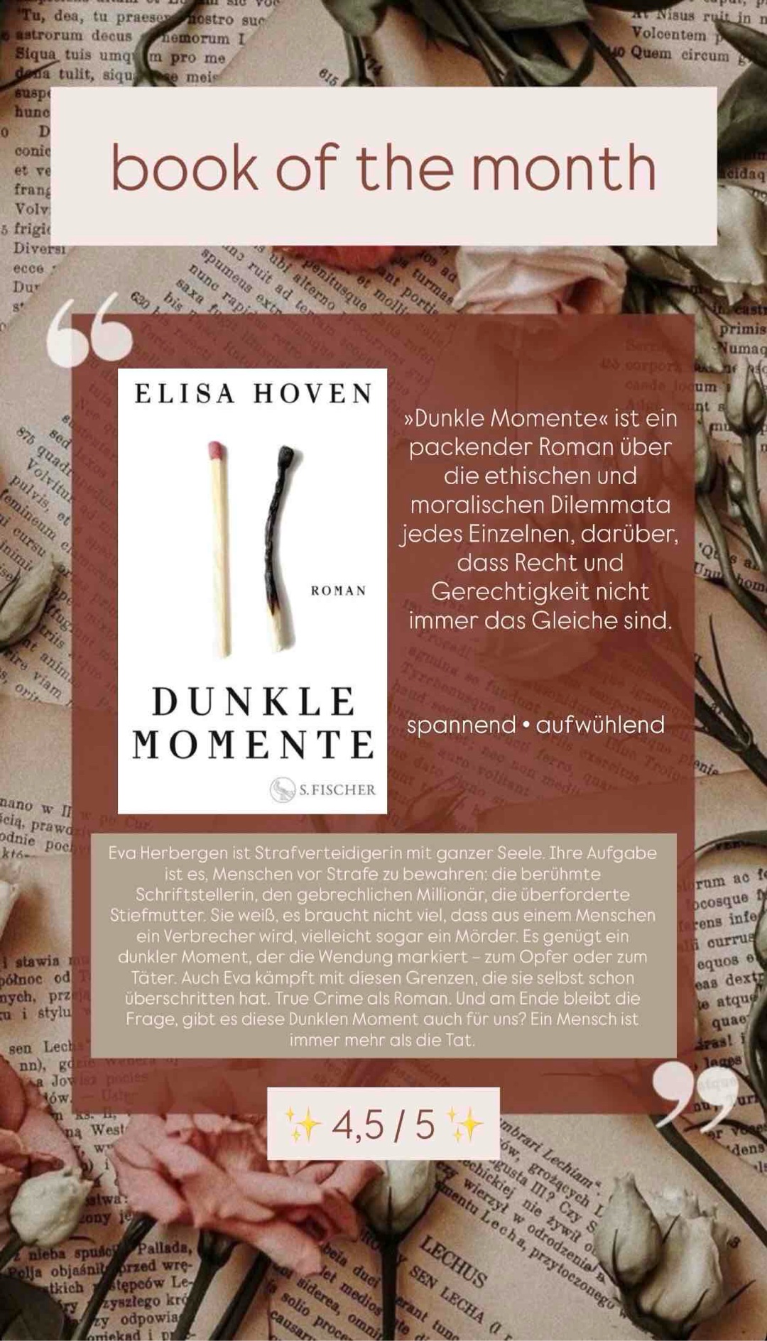 Mein „Book of the Month“ Juni 
✨ Must read für True Crime Fans ✨