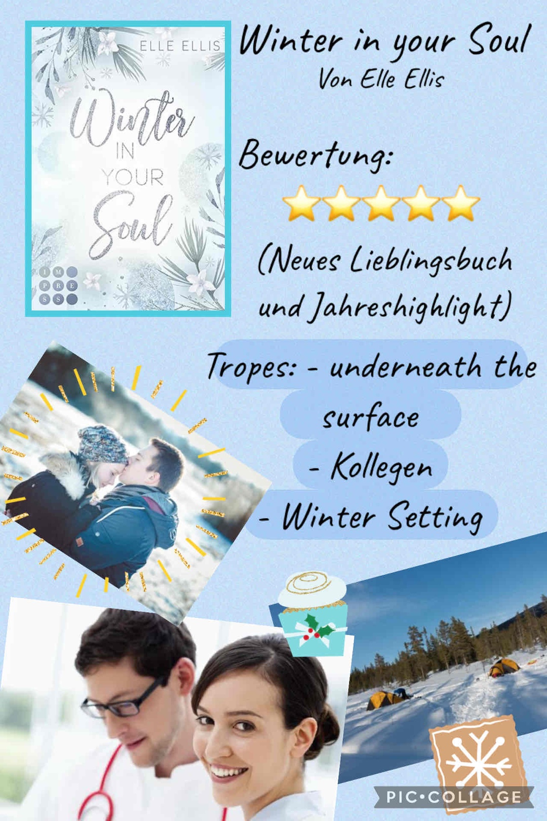 „Er bedankt sich und nimmt eine Hand von meiner Wange, um [das Geschirrtuch] anzunehmen. »Hey Grace«, sagt er leise,»Kannst du mal ganz kurz deine Hände wegnehmen, damit ich mir [deine Nase] ansehen kann?«"