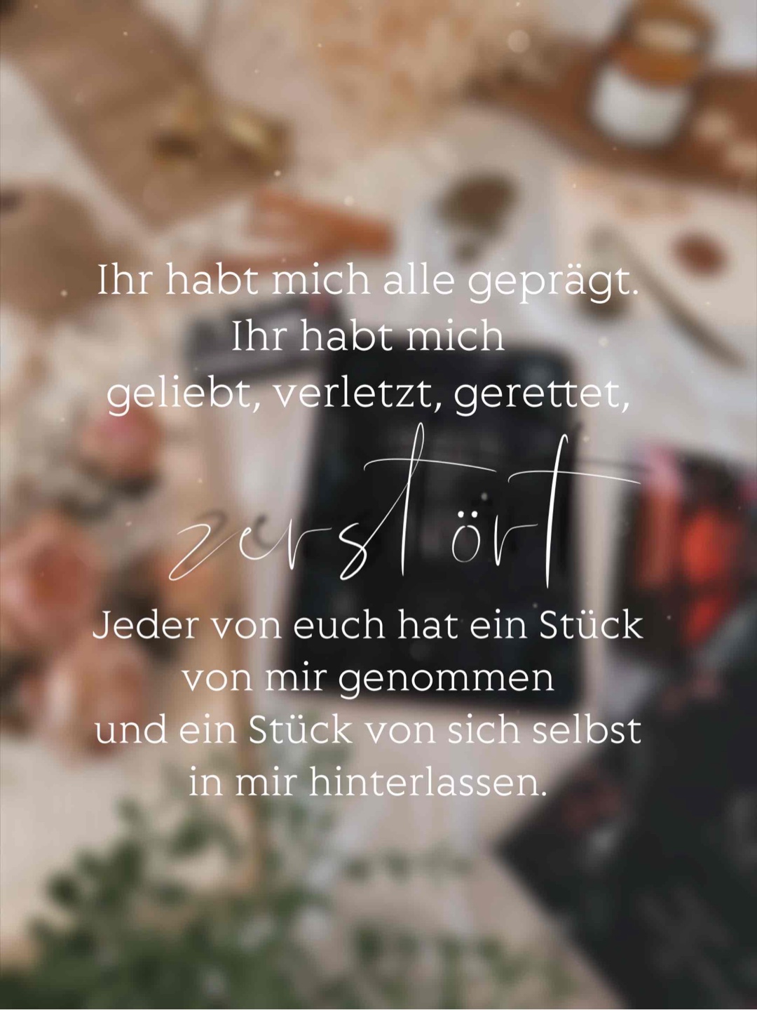 »Du warst verloren.
Aber du hast dich zurückgekämpft.
Und jetzt stehst du als Königin vor mir.«