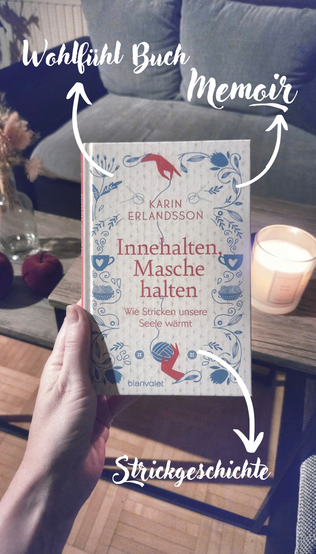Eine kleines Buch über das stricken, mit eigener Story der Autorin.