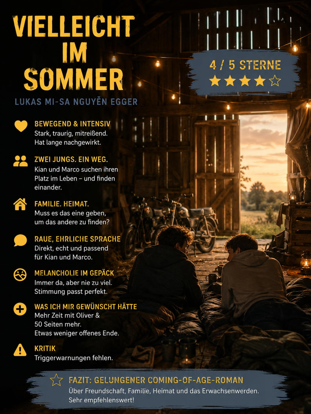 Ein intensiver, melancholischer und berührender Coming-of-Age-Roman über Familie, Heimat und das Erwachsenwerden – von m