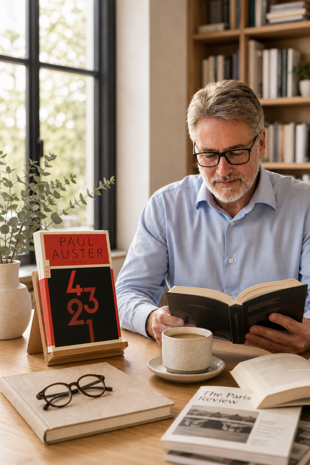 „4 3 2 1“ von Paul Auster ist für mich ein beeindruckender, kluger und sehr ambitionierter Roman über vier mögliche Lebenswege eines einzigen Menschen – manchmal überwältigend, manchmal etwas ausufernd, aber immer faszinierend.