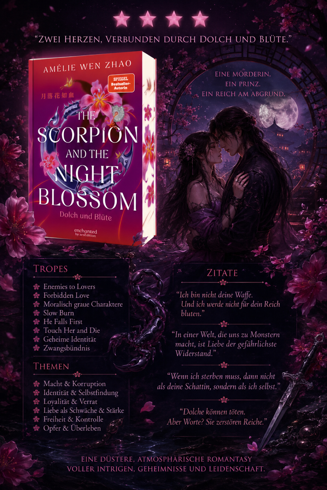 Romantasy trifft auf asiatische Mythologie, spannend, düster und romantisch